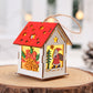 Christmas Decorations Wooden House Pendant