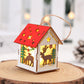 Christmas Decorations Wooden House Pendant